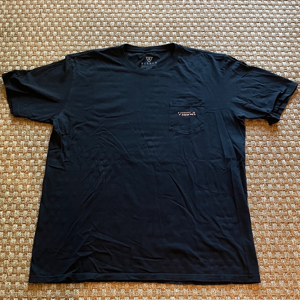 VISSLA Black Short-Sleeve Pocket Tee organic cotton